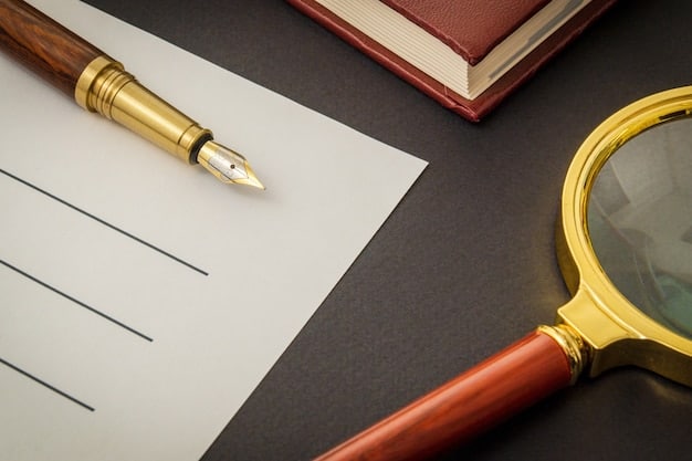 A close-up of legal documents with a pen resting on top, symbolizing the review and amendment process of the UCMJ. The image should highlight the details of the legal text.