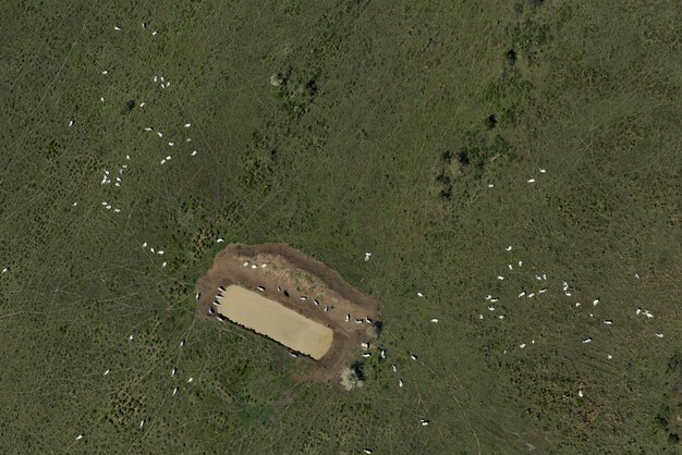 An aerial view of a US military base where the training exercise is being planned. Various vehicles, aircraft, and military personnel are visible.