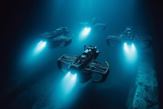 Image of a Large Displacement Unmanned Underwater Vehicle (LDUUV) undergoing testing, emphasizing its large size and potential for long-duration missions.