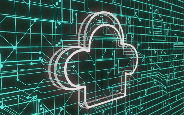A stylized representation of a secure biometric database with multiple layers of cybersecurity protection, including encryption symbols and firewall icons.