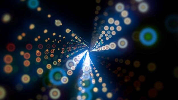 A visual representation of data points converging into actionable intelligence insights, showcasing AI's data analytics capabilities for strategic decision-making.