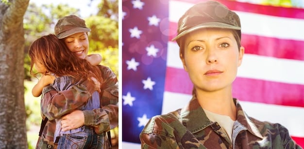 A split image showing a soldier looking proudly at his old uniform and then looking questioningly at the new uniform. The expressions convey a sense of nostalgia and uncertainty.