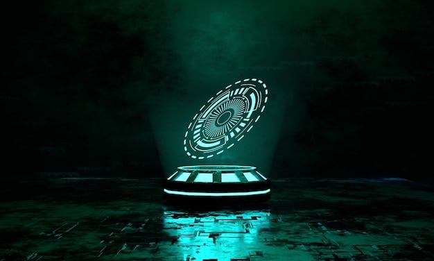A digital rendering of a futuristic military medal with embedded technology, symbolizing the integration of technology in modern military awards.
