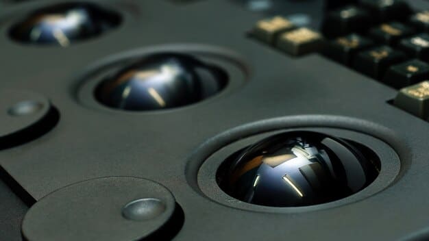 A close-up view of an RCV's sensor array, showing multiple cameras, lidar modules, and communication antennas, emphasizing its advanced perception capabilities. The background is slightly blurred to keep focus on the sensors.