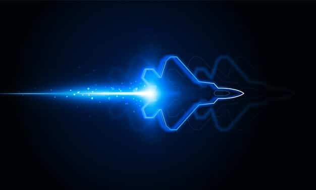 A sleek, futuristic hypersonic missile soaring through the atmosphere, leaving a fiery trail, symbolizing advanced military technology and speed.