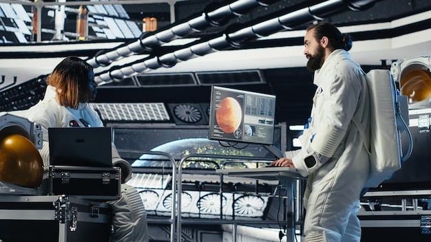 A futuristic defense research lab, with scientists collaborating on a sustainable energy project, showcasing advanced renewable energy prototypes and environmentally friendly materials.