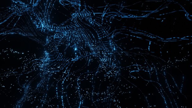 A dark, abstract image showing interconnected nodes and lines, representing a complex digital network, with a highlighted central area indicating a secure or protected zone, symbolizing cybersecurity.