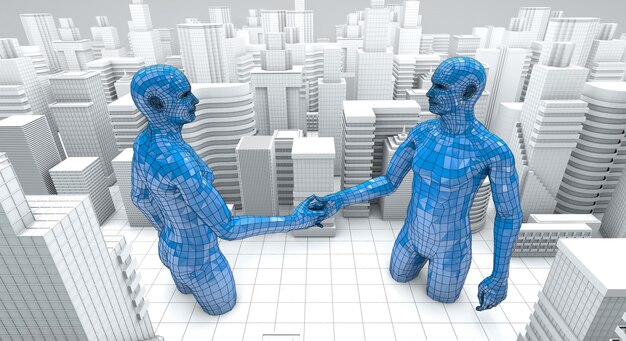 A symbolic image of a diplomatic handshake over a blueprint of advanced technology, representing cooperation in arms reduction and the strategic redirection of military R&D into treaty-compliant innovation and advanced defense systems.