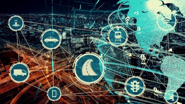 A detailed diagram shows a network of AI-powered systems used in military logistics. The network includes drones, automated vehicles, and supply depots, all interconnected and managed by AI algorithms.