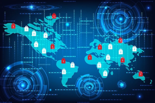 A global map highlighting key US military alliances and partnerships for cybersecurity. The map shows data flow lines connecting the US with its allies, symbolizing the sharing of threat intelligence and coordinated defense efforts against cyber threats. The image emphasizes the importance of international collaboration in cybersecurity.