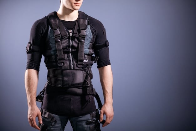 Body armor displayed from the perspective of someone who is about to wear it. The lighting is soft and diffused, highlighting the interior padding, adjustment straps, and breathable materials designed for comfort. The focus is on the ergonomic features that enhance the wearer's experience.