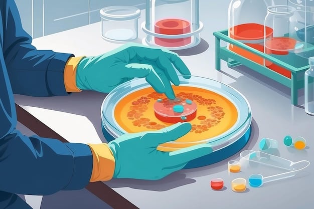 A scientist in a lab coat working with Petri dishes containing bacterial cultures, illustrating antimicrobial resistance research. The setting is a high-tech laboratory with advanced equipment, conveying the scientific rigor necessary to combat AMR.