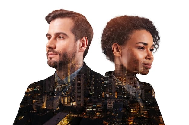 A split image showing two contrasting scenes: on one side, a group of diverse people participating in a community-building workshop; on the other, a heavily guarded border checkpoint. The image represents the dual approach to counterterrorism - addressing root causes through community engagement and implementing security measures to prevent attacks.